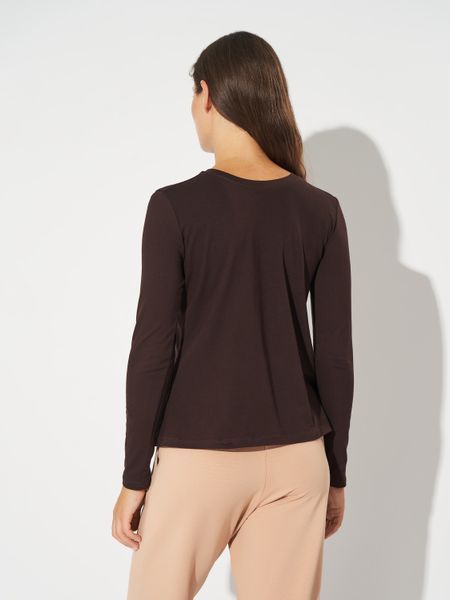 Жіночий базовий лонгслів XL шоколад 25/Ж601-24 фото