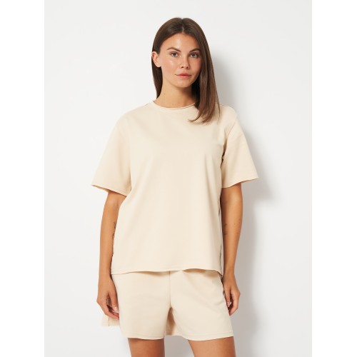 Футболка жіноча щільна з необробленим краєм Malta 25/Ж611-13 бежева