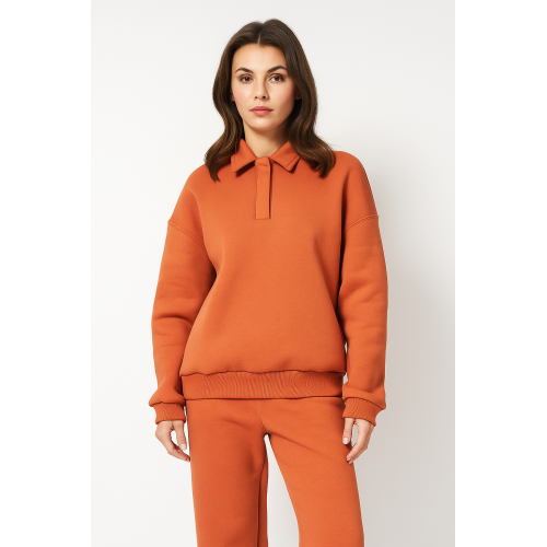 Худі-поло жіноче тепле Malta 25/Ж619-14 Помаранчевий