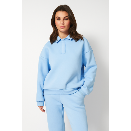 Худі-поло жіноче тепле Malta 25/Ж619-14 Блакитний